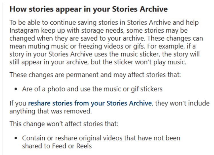 I ran our support FAQ out of an Instagram Highlight and never kept a copy