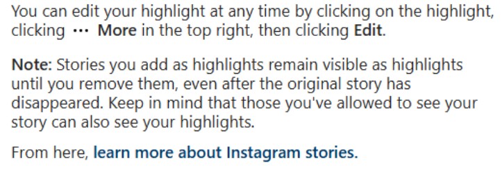 I ran our support FAQ out of an Instagram Highlight and never kept a copy